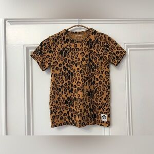 Mini Rodini Leopard Print Kids T-Shirt - Brown and Black 128/134